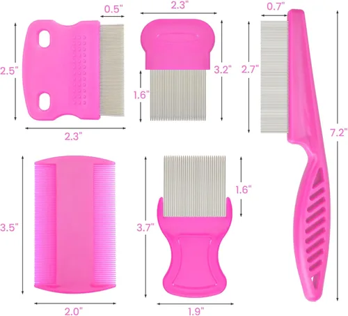 Miniatura 6 de Peine para pulgas para gatos y perros, paquete de 6 peines para piojos de mascotas, juego de mascotas para mascotas pequeñas, medianas y grandes