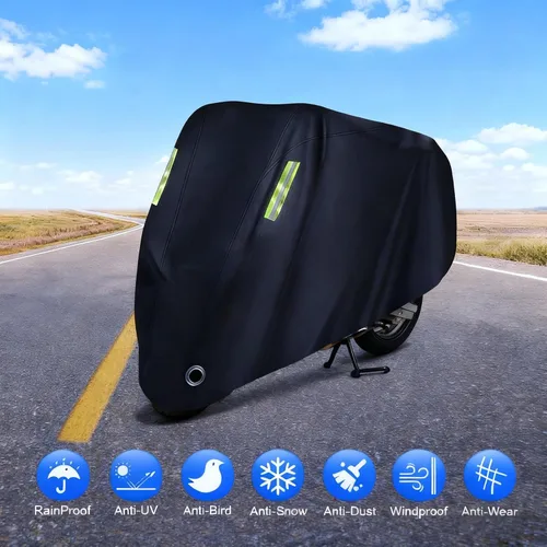 Miniatura 6 de Funda para motocicleta para todas las estaciones, calidad universal de clima, impermeable, protección solar al aire libre, refugio para scooter, a