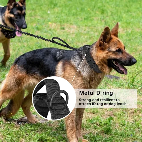 Miniatura 5 de Collar táctico para perro con asa – Collar de entrenamiento de nylon ajustable militar para perro con hebilla de metal resistente para perros Verde-1