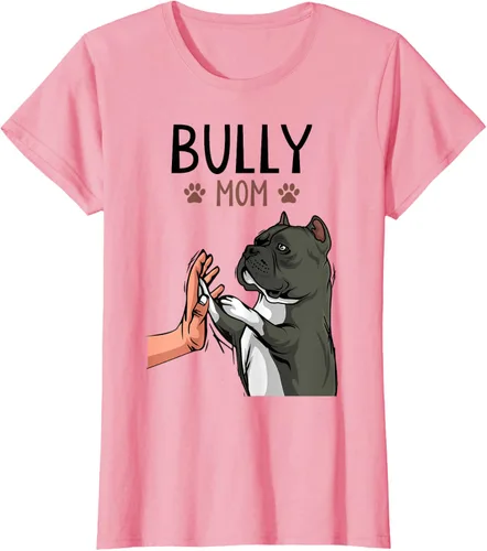Miniatura 14 de American Bully Mom Cute Dog Mama Camiseta divertida para mujer, Blanco, S