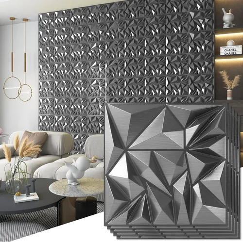 Miniatura 10 de Art3d Paquete de 33 paneles de pared 3D para decoración de pared interior, paneles de pared modernos con textura de diamante para juegos, sala