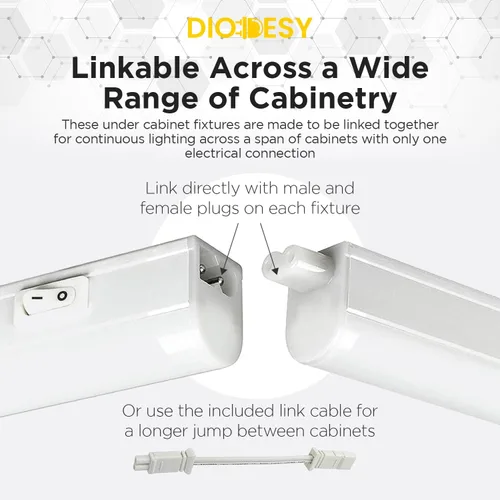 Miniatura 3 de Iluminación LED enlazable debajo del gabinete de 22.5-22 pulgadas 9W (equivalente a 60W) 900 lúmenes 3000K/4000K/5000K color seleccionable ETL