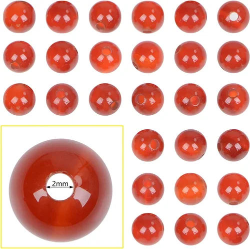Miniatura 9 de Bymitel Cuentas de piedra natural original de 0.315 pulgadas (0.315 pulgadas), cuentas sueltas redondas y sueltas, 45 cuentas sueltas para hacer