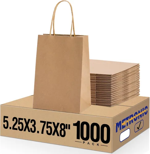Miniatura 38 de Metronic - Bolsas de regalo de papel kraft con asas de 16 x 6 x 12 pulgadas, paquete de 6000 Para Navidad, recuerdos de fiesta de cumpleaños