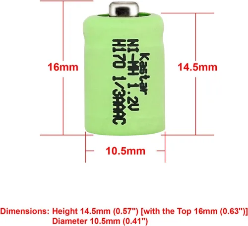 Miniatura 2 de Dantona Single Cells 1/3AAA-150NM-NT Níquel Metal Hidruro (NIMH) - Recargable