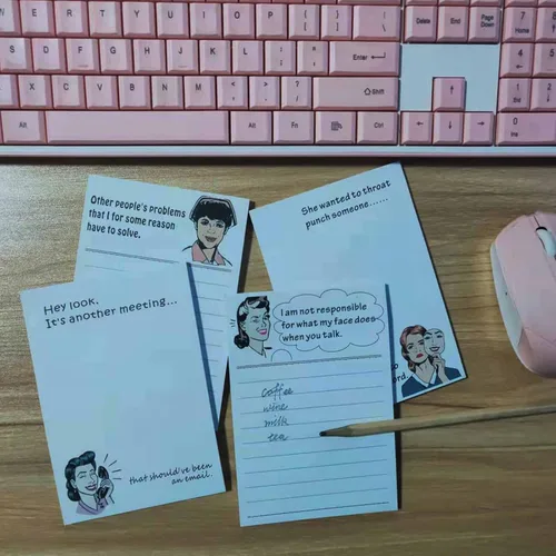 Miniatura 8 de DUGUTUL 4 divertidos blocs de notas de novedad, 10 x 14 cm (4 x 5.5 pulgadas), 200 hojas, regalos para mujeres compañeras de trabajo, divertidos