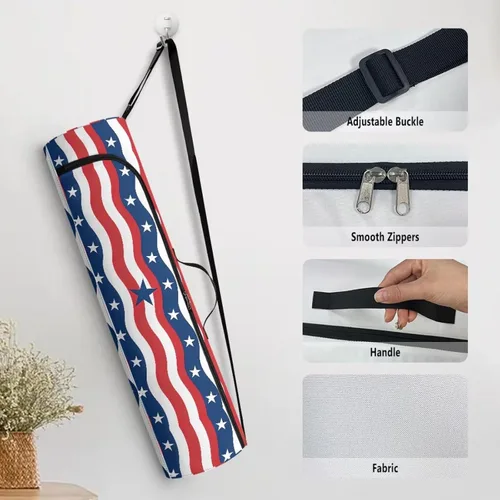 Miniatura 6 de Bolsa para esterilla de yoga para mujeres y hombres, con cremallera completa, bolsa de transporte para esterilla de yoga para clase de entrenamiento