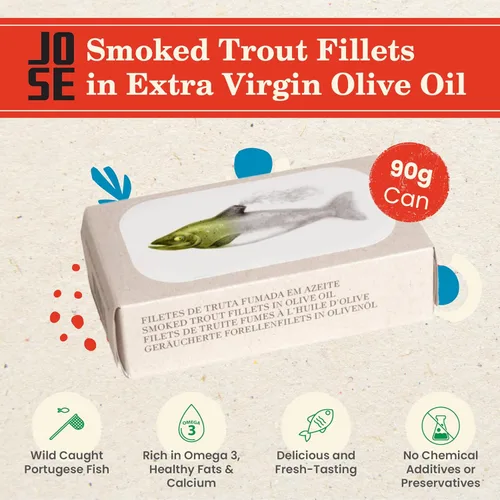 Miniatura 3 de Jose Gourmet Filetes de trucha ahumados en aceite de oliva, 3.17 oz, paquete de 3