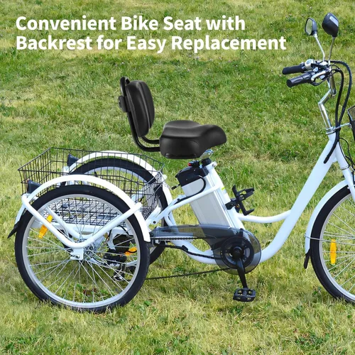 Miniatura 2 de Asiento de bicicleta con respaldo, asiento de bicicleta extra ancho con soporte trasero, asiento de bicicleta extragrande con cojín acolchado
