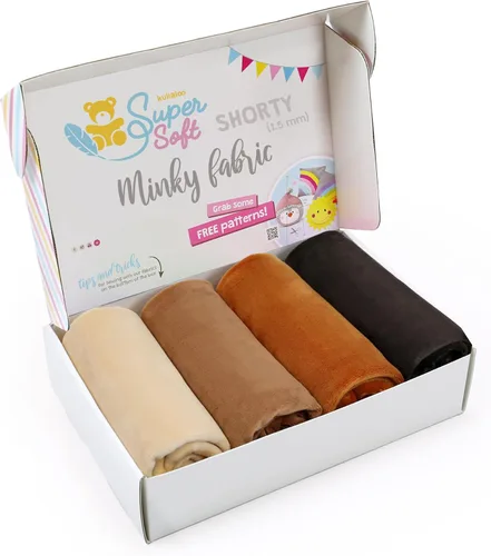 Miniatura 31 de kullaloo Tela de Felpa Tela Minky Blanca Sólida para Coser Material de Abrazo Súper Suave 39.5x29.5 pulgadas Peluches, Mantas de Bebé