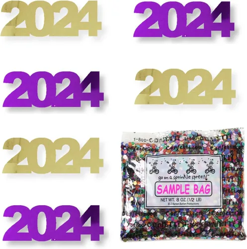 Miniatura 60 de Confetti Year 2024 Negro, Azul Royal Combo - 2 bolsas de media onza (1 oz)