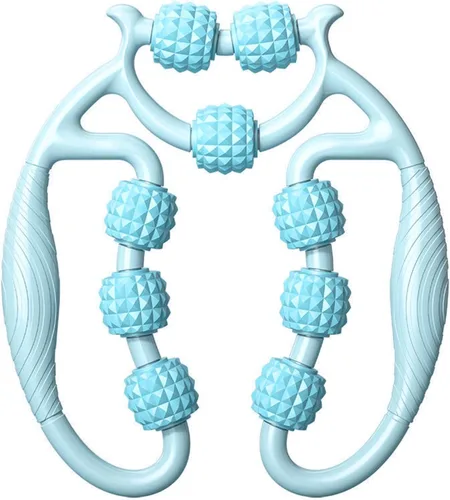 Rodillo muscular de 9 ruedas, masajeador de piernas, rodillo de estiramiento muscular, rodillo de espuma, masajeador de tejido profundo para muslo,