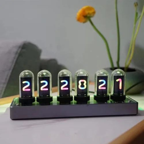Miniatura 8 de Reloj de Tubo Nixie IPS de Adventurers, Simulación Creativa de Reloj de Tubo Nixie Electrónico de Bricolaje con Pantalla LCD IPS de 6 Bits, 12/24