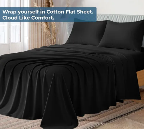 Miniatura 2 de Royale Linens Sábana encimera de tamaño individual XL 100% Algodón Orgánico – Super suave – Sábanas superiores de percal – Sábana encimera