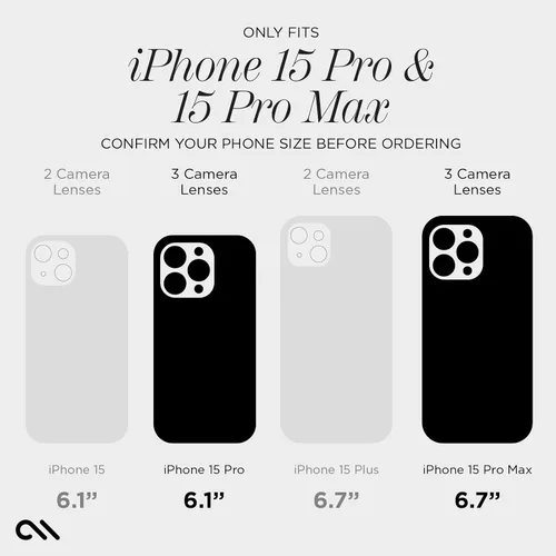 Miniatura 2 de Case-Mate Protector de lente de cámara con anillos de aluminio negro para iPhone 15 Pro Max/iPhone 15 Pro - Doble vidrio templado - Tecnología