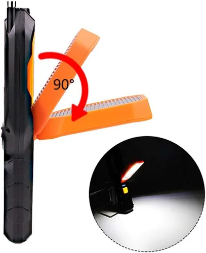 Miniatura 2 de Luz de trabajo recargable LED, linterna USB portátil de mano con lámpara de trabajo magnética, imán y gancho, 4 modos para auto, camión, garaje