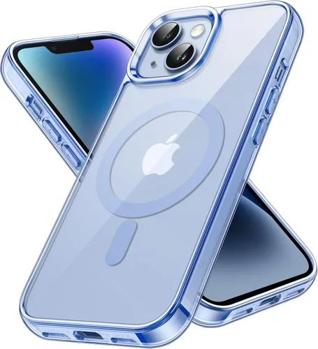 Miniatura 10 de JETech Funda magnética para iPhone 14 de 6.1 pulgadas, compatible con carga inalámbrica MagSafe, a prueba de golpes, parte trasera transparente