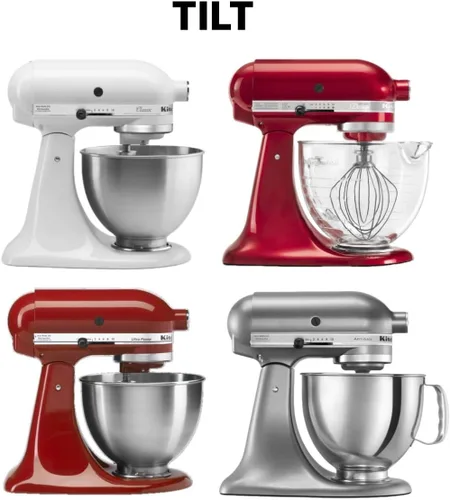 Miniatura 2 de Funda para batidora de pie Kitchenaid con cabezal inclinable, algodón acolchado de doble cara, color borgoña