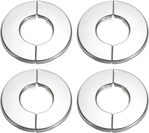 Miniatura 8 de uxcell Brida dividida de pared, placa redonda de escudo de acero inoxidable 304 de 0.866 in para tubo de diámetro de 0.866 in
