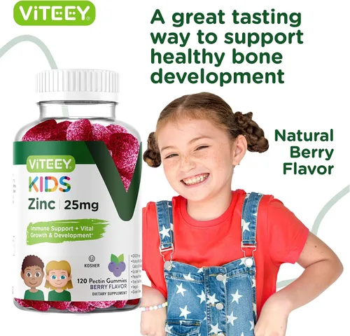 Miniatura 7 de Viteey - Gomitas de zinc para niños, 25 mg, sabrosas gomitas masticables con sabor a bayas Immune Support - Powerful Natural Antioxidant, Kids