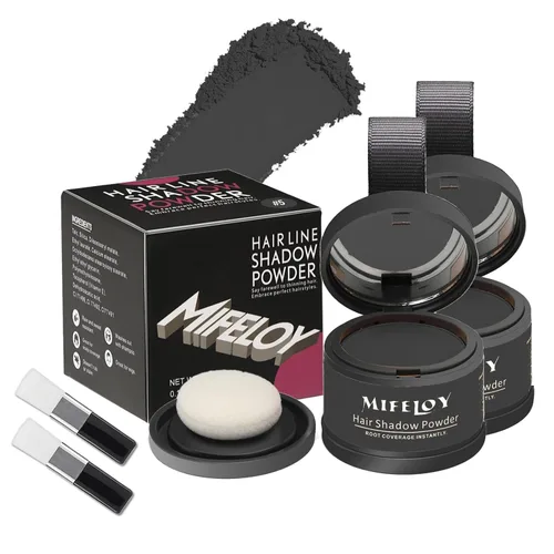 Miniatura 18 de Paquete de 2 polvos de sombra de retoque de raíz, cobertura de cabello gris, polvo de cobertura de raíces de color para mujeres para adelgazar