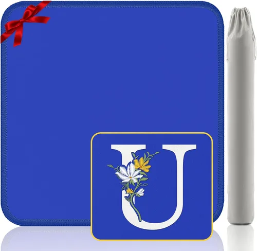 Miniatura 25 de Tapete Mahjong para mesa, neopreno antideslizante con reducción de ruido, 32.4 x 32.4 pulgadas, azul, perfecto para mahjong americano, póker
