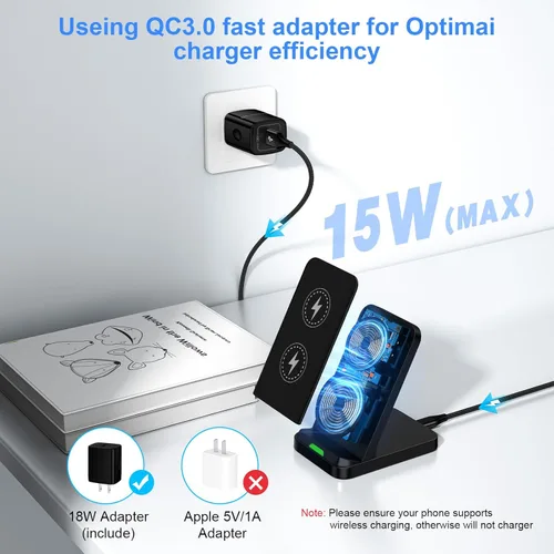 Miniatura 2 de Cargador inalámbrico Soporte de carga rápida para Samsung Galaxy S26Ultra/S25/S24 Plus/S23+/S22/S21/S20/S10, cargador de teléfono inalámbrico