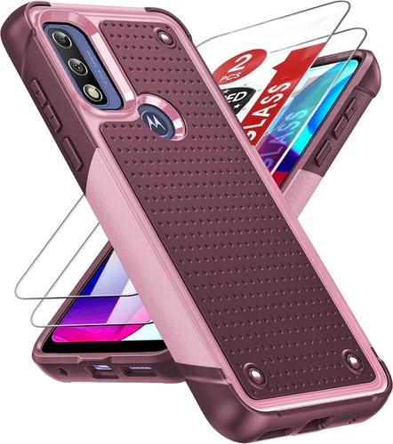 Miniatura 8 de LeYi Funda para Moto G Power 2022, Motorola G Play 2023/Moto G Pure con [2 unidades] protectores de pantalla, parte trasera texturizada de Negro