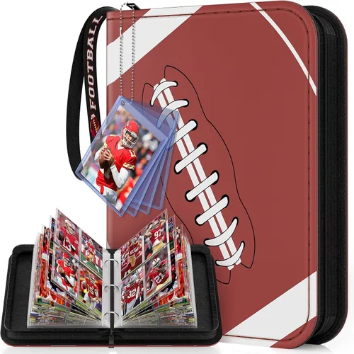 Mlikero Carpeta de 440 bolsillos para tarjetas de fútbol, álbum para tarjetas deportivas con diseño de exhibición de tarjetas, álbumes de tarjetas