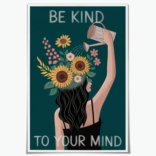 Miniatura 60 de Lienzo decorativo para pared con texto en inglés "Lose Your Mind Find Your Soul", arte de pared con citas inspiradoras para la salud mental, pintura