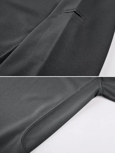 Miniatura 4 de MAGCOMSEN Camisas polo para hombre, 3 botones, secado rápido, manga larga, tácticas, camisa de golf