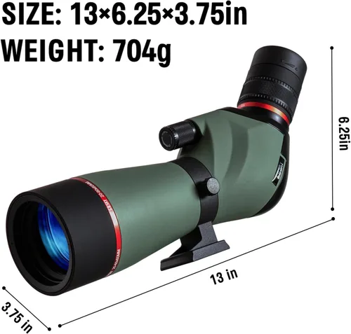Miniatura 3 de Gosky Alcance de observación, alcance de 20-60x60 para tiro al objetivo, caza y observación de aves, BAK4 de alta definición, mira en ángulo