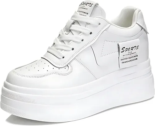Miniatura 9 de 3.0 in con cordones de ocio calzado transpirable cuña talón femenino moda zapatillas cómodas mujeres casaul zapatos