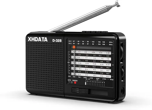 Miniatura 10 de XHDATA R108 Radio Portátil AM/FM/SW/LW/Airband Receptor de Onda Corta Radio Operado por Batería con Buena Recepción, Excelente Sonido Altavoz