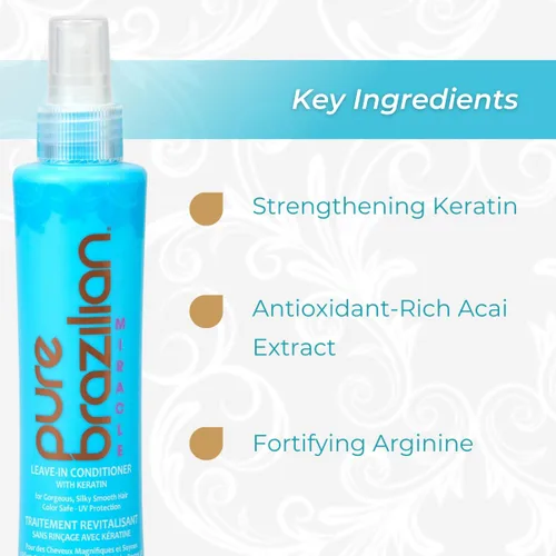 Miniatura 3 de PURE BRAZILIAN Acondicionador sin enjuague, tratamiento nutritivo sin enjuague enriquecido con queratina para fortalecer y fortalecer tu cabello