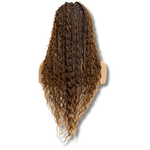 Miniatura 9 de PIB - Peluca trenzada bohemia de encaje completo de 24 pulgadas, pelucas trenzadas sin nudos para mujeres negras, peluca trenzada sintética