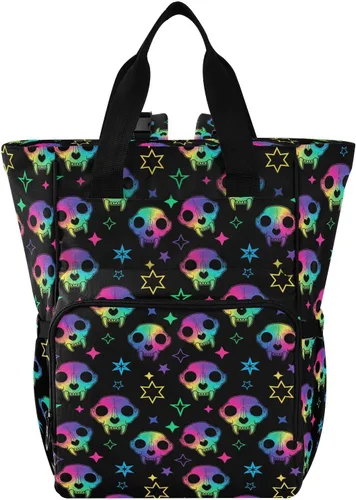 Miniatura 18 de MNSRUU Bolsa de pañales Cráneo Bolsa de pañales Mochila Bolsa de pañales de viaje para bebé Bolsas cambiantes de bebé grande, cute 66, Talla única