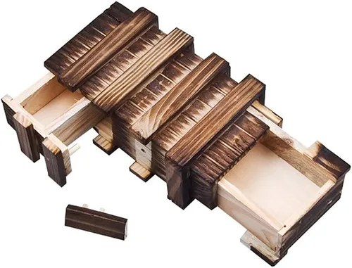Miniatura 3 de Rompecabezas de madera clásico 3D hecho a mano, caja de regalo mágica, caja de juego con cajón secreto extra seguro, juguetes IQ SHUYUE