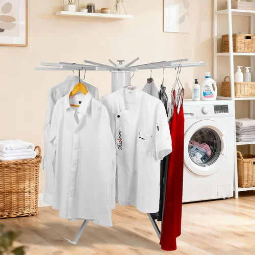 Miniatura 2 de Estante de secado de ropa, estante de secado portátil plegable que ahorra espacio para ropa, estante de secado plegable mejorado con 16 postes