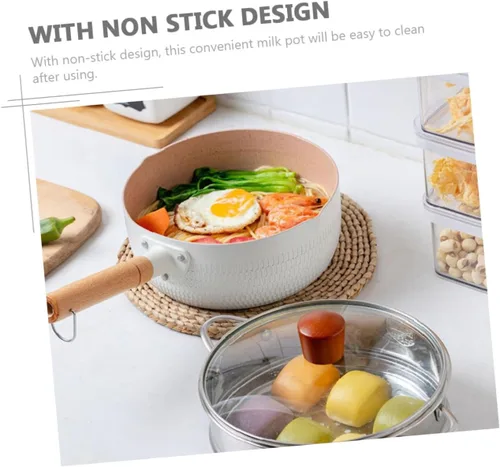 Miniatura 7 de 1 juego de sartén antiadherente multifuncional olla de cocina para guisos de fideos instantáneos y comida mango ergonómico fácil de limpiar tapa