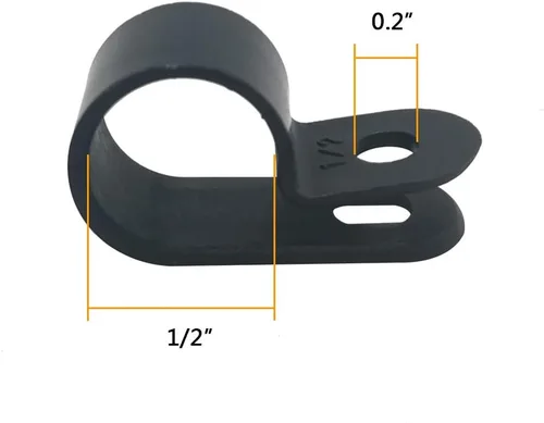 Miniatura 2 de Abrazadera para cable tipo R, abrazadera de cable de 1/2 pulgada, clips de sujeción de cable de montaje de tornillo de nailon con tornillos