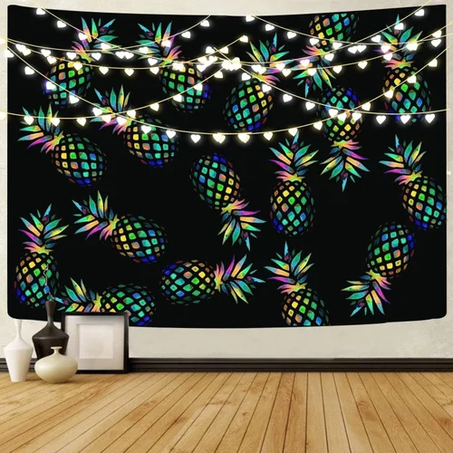 Miniatura 8 de Heucapc Tapiz de piña al revés que juega bien con otros, tapiz de fiesta de The Swing Nation para dormitorio, decoración estética de pared
