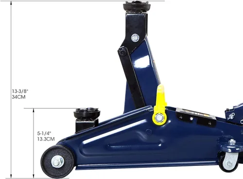 Miniatura 2 de Torin BIG RED AT82001UR - Combo de gato hidráulico de servicio/piso, con ruedas, 2 soportes de gato, 4000 libras (2 toneladas), color azul