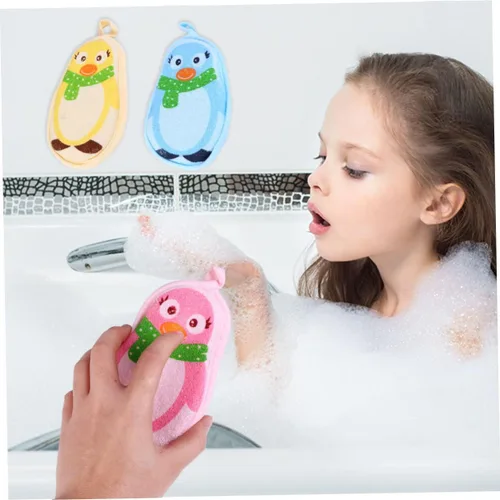 Miniatura 2 de ibasenice Toalla de baño para bebé, toalla de baño para niños, toallas de baño para niños, almohadilla exfoliante, esponja de baño para niños