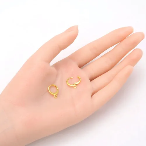 Miniatura 2 de 100 piezas de Adabele hipoalergénicas, resistentes al deslustre, de 0.555 pulgadas, redondas, arracadas de 0.555 pulgadas, ganchos para aretes Dorado