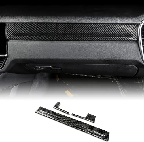Adhesivo para panel de tablero de consola central de automóvil para Porsche Cayenne 2018 2019 2020 2021 (grano de carbono)