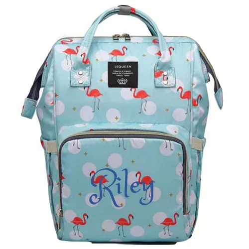 Miniatura 5 de Bolsa de pañales grande personalizada, bolsa de mano, mochila - Monograma personalizado bordado para bebé/bolsa de bebé (negro)