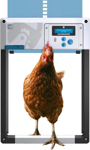 Abrepuertas automático de gallinero, ChickenGuard One en los 4 colores, detección de temporizador/luz, modo invierno, parada automática y a prueba