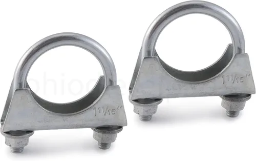 Miniatura 11 de Abrazadera de silenciador resistente de 3 pulgadas - Estilo de sillín con perno en U - Zinc (paquete de 2)