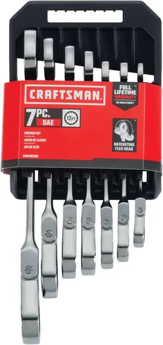 Miniatura 9 de CRAFTSMAN Juego de trinquete SAE Flex reversible de 72 dientes, acabado cromado (CMMT87010)